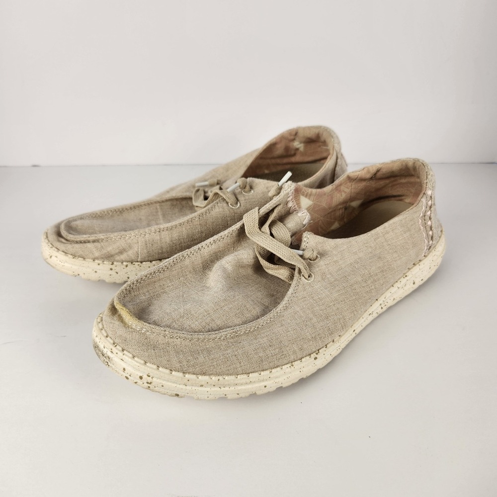 Hey Dude Wendy Dusty Inca Women's Everyday Casual Beige‎ Flat Shoes Size 10